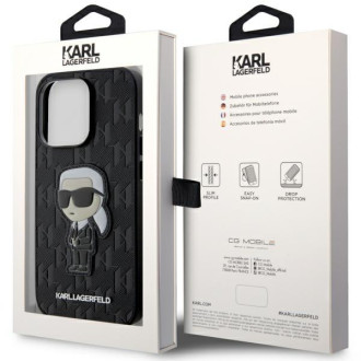 Karl Lagerfeld KLHCP14LSAKHPKK iPhone 14 Pro 6,1&quot; černý/černý Saffiano Monogram Ikonik