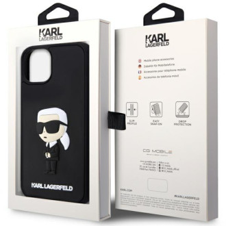 Karl Lagerfeld KLHCP14M3DRKINK iPhone 14 Plus 6,7&quot; černý/černý pevný obal Gumový Ikonik 3D