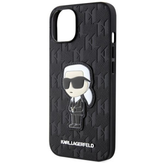 Karl Lagerfeld KLHCP14SSAKHPKK iPhone 14 6,1&quot; černý/černý Saffiano Monogram Ikonik