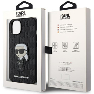 Karl Lagerfeld KLHCP14SSAKHPKK iPhone 14 6,1&quot; černý/černý Saffiano Monogram Ikonik