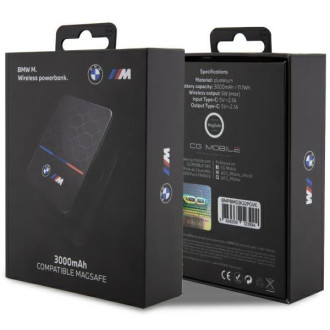 BMW Indukční power banka BMPBMS3K22PGVK 5W 3000mAh + kabel černo/černý M Collection MagSafe