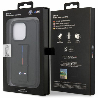 Pouzdro BMW BMHCP14X22GSLK iPhone 14 Pro Max 6,7&quot; černo/černé pevné pouzdro Grip Hot Stamp