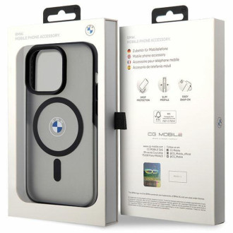 Pouzdro BMW BMHMP14XDSLK iPhone 14 Pro Max 6,7&quot; černo/černé pevné pouzdro Signature MagSafe
