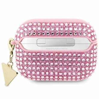 Guess GUAPHDGTPP kryt AirPods Pro růžový/růžový Rhinestone Triangle Charm