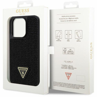 Guess GUHCP14LHDGTPK iPhone 14 Pro 6,1" černo/černý pevný obal drahokamu Triangle