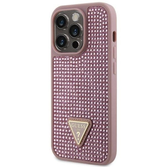 Guess GUHCP14LHDGTPP iPhone 14 Pro 6,1" růžový/růžový pevný kryt drahokamu Triangle