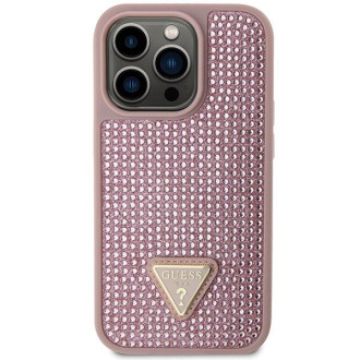 Guess GUHCP14LHDGTPP iPhone 14 Pro 6,1" růžový/růžový pevný kryt drahokamu Triangle