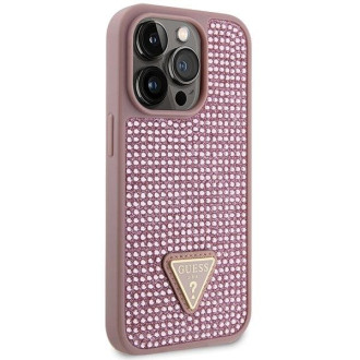 Guess GUHCP14LHDGTPP iPhone 14 Pro 6,1" růžový/růžový pevný kryt drahokamu Triangle