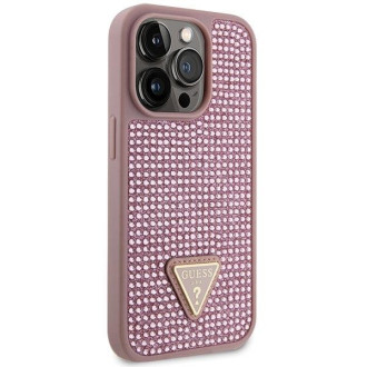 Guess GUHCP14LHDGTPP iPhone 14 Pro 6,1" růžový/růžový pevný kryt drahokamu Triangle