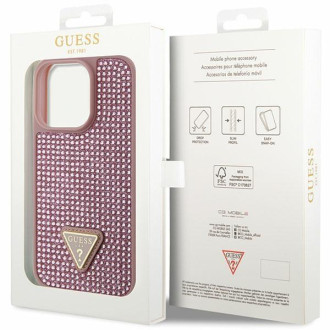 Guess GUHCP14LHDGTPP iPhone 14 Pro 6,1" růžový/růžový pevný kryt drahokamu Triangle