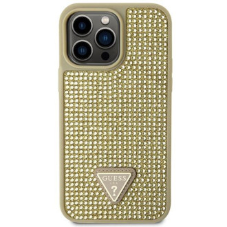 Guess GUHCP14XHDGTPD iPhone 14 Pro Max 6,7&quot; zlato/zlatý pevný kryt drahokamu Triangle