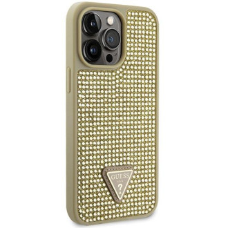 Guess GUHCP14XHDGTPD iPhone 14 Pro Max 6,7&quot; zlato/zlatý pevný kryt drahokamu Triangle