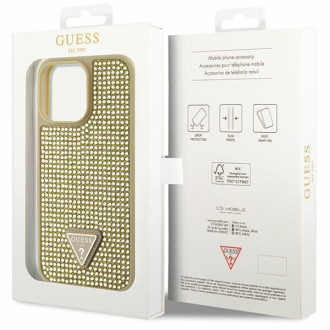 Guess GUHCP14XHDGTPD iPhone 14 Pro Max 6,7&quot; zlato/zlatý pevný kryt drahokamu Triangle