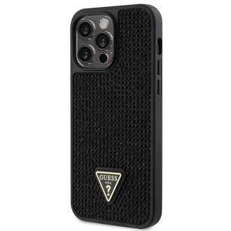 Guess GUHCP14XHDGTPK iPhone 14 Pro Max 6,7&quot; černo/černé pevné pouzdro drahokamu Triangle
