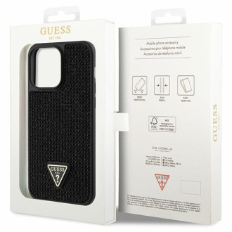 Guess GUHCP14XHDGTPK iPhone 14 Pro Max 6,7&quot; černo/černé pevné pouzdro drahokamu Triangle