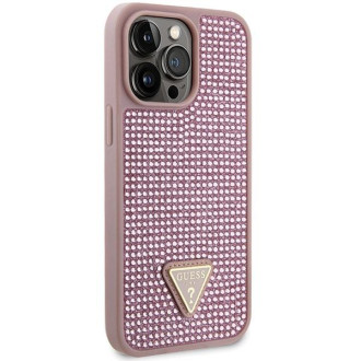 Guess GUHCP14XHDGTPP iPhone 14 Pro Max 6,7&quot; růžový/růžový pevný obal drahokamu Triangle