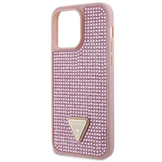 Guess GUHCP14XHDGTPP iPhone 14 Pro Max 6,7&quot; růžový/růžový pevný obal drahokamu Triangle