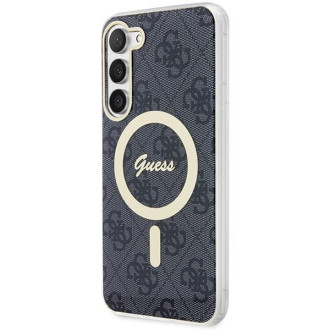 Guess GUHMS23SH4STK S23 S911 černo/černé pevné pouzdro 4G MagSafe