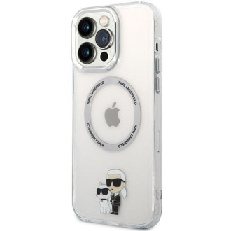 Karl Lagerfeld KKLHMP13XHNKCIT iPhone 13 Pro Max 6,7&quot; pevné průhledné pouzdro Iconic Karl&amp;Choupette Magsafe