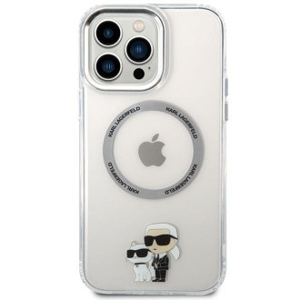 Karl Lagerfeld KKLHMP13XHNKCIT iPhone 13 Pro Max 6,7&quot; pevné průhledné pouzdro Iconic Karl&amp;Choupette Magsafe