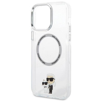 Karl Lagerfeld KKLHMP13XHNKCIT iPhone 13 Pro Max 6,7&quot; pevné průhledné pouzdro Iconic Karl&amp;Choupette Magsafe