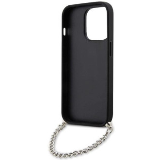 Karl Lagerfeld KLHCP14LSACKLHPG iPhone 14 Pro 6,1&quot; stříbrný/stříbrný pevný obal Saffiano Monogram Chain