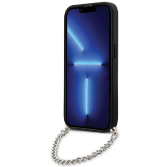 Karl Lagerfeld KLHCP14LSACKLHPK iPhone 14 Pro 6,1" černo/černé pevné pouzdro Saffiano Monogram Chain