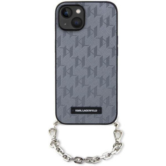 Karl Lagerfeld KLHCP14SSACKLHPG iPhone 14 6,1" stříbrný/stříbrný pevný obal Saffiano Monogram Chain