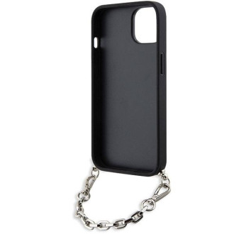 Karl Lagerfeld KLHCP14SSACKLHPG iPhone 14 6,1" stříbrný/stříbrný pevný obal Saffiano Monogram Chain