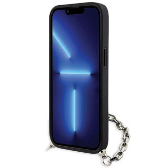 Karl Lagerfeld KLHCP14SSACKLHPK iPhone 14 6,1&quot; černo/černé pevné pouzdro Saffiano Monogram Chain