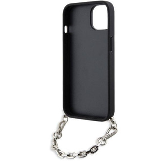 Karl Lagerfeld KLHCP14SSACKLHPK iPhone 14 6,1&quot; černo/černé pevné pouzdro Saffiano Monogram Chain