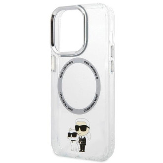 Karl Lagerfeld KLHMP13LHNKCIT iPhone 13 Pro 6,1&quot; pevné průhledné pouzdro Iconic Karl&amp;Choupette Magsafe