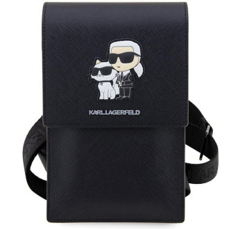 Karl Lagerfeld Kabelka KLWBSAKCPMK černá/černá Saffiano Karl &amp; Choupette