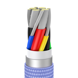 Baseus Crystal Shine Series kabel USB kabel pro rychlé nabíjení a přenos dat USB Typ C - USB Typ C 100W 2m fialový (CAJY000705)