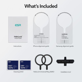 ESR HALOLOCK MAGSAFE UNIVERZÁLNÍ MAGNETICKÝ PRSTEN 2 BALENÍ ČERNÝ