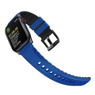 Uniq Řemínek Linus Apple Watch Series 1/2/3/4/5/6/7/8/SE/SE2/Ultra 42/44/45/49 mm Airosoft silikonová modrá/závodní modrá