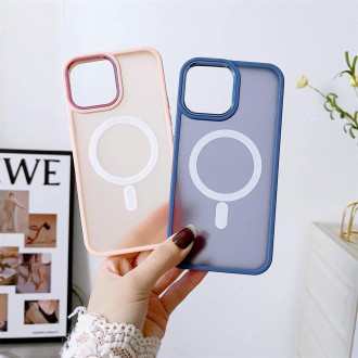 Pancéřované magnetické pouzdro iPhone 14 Plus MagSafe Color Matte Case - fialové