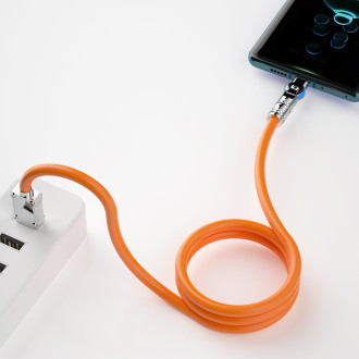 Lomený kabel USB - USB C 120W 1m rotace 180° Dudao - oranžový
