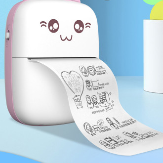 Termotiskárna mini kočka HURC9 - růžová