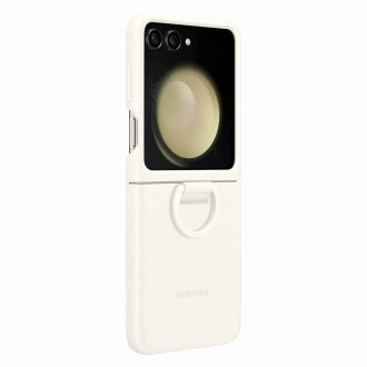 Silikonové pouzdro s držákem pro Samsung Galaxy Z Flip 5 - krémové