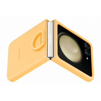 Silikonové pouzdro s držákem pro Samsung Galaxy Z Flip 5 - žluté