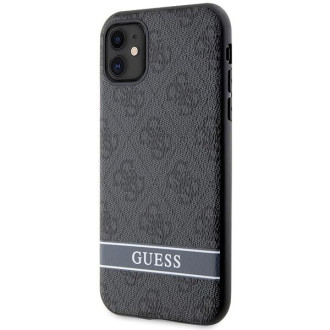 Guess GUHCN61P4SNK iPhone 11 / Xr šedý/šedý pevný obal 4G Stripe