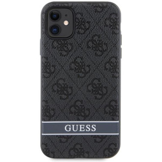Guess GUHCN61P4SNK iPhone 11 / Xr šedý/šedý pevný obal 4G Stripe