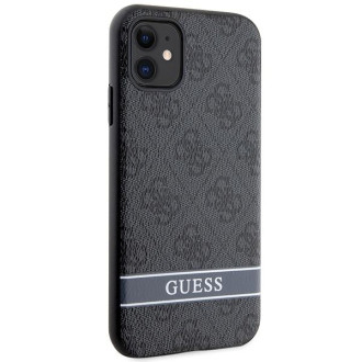 Guess GUHCN61P4SNK iPhone 11 / Xr šedý/šedý pevný obal 4G Stripe