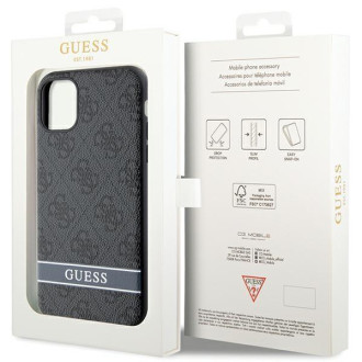 Guess GUHCN61P4SNK iPhone 11 / Xr šedý/šedý pevný obal 4G Stripe