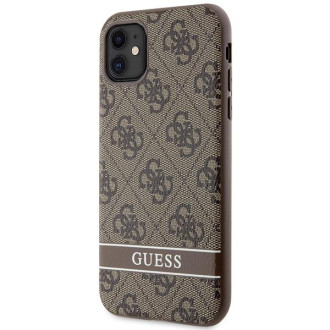 Guess GUHCN61P4SNW iPhone 11 / Xr hnědý/hnědý pevný obal 4G Stripe