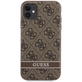 Guess GUHCN61P4SNW iPhone 11 / Xr hnědý/hnědý pevný obal 4G Stripe