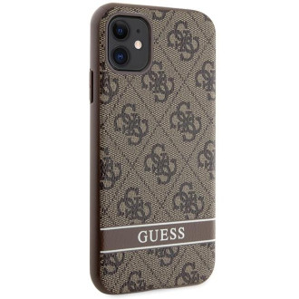 Guess GUHCN61P4SNW iPhone 11 / Xr hnědý/hnědý pevný obal 4G Stripe