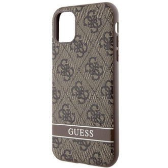 Guess GUHCN61P4SNW iPhone 11 / Xr hnědý/hnědý pevný obal 4G Stripe