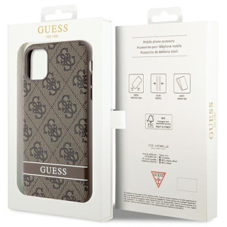Guess GUHCN61P4SNW iPhone 11 / Xr hnědý/hnědý pevný obal 4G Stripe